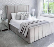 Furnishion Premium Bed Frame in Plush Fabric – premium bed frame made in UAE by DunePine with upholstery finish.